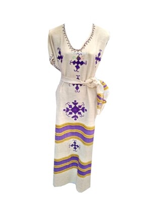 ረዘም ያለ የሀበሻ ልብስ Ethiopian Traditional Long Dress/ free size
