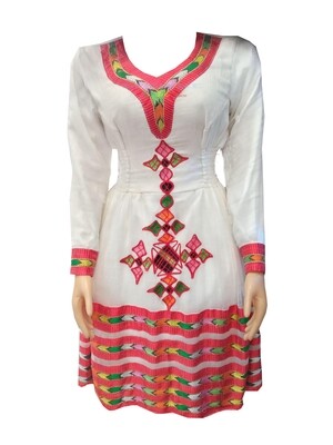 አጠር ያለ የሀበሻ ልብስ  Ethiopian Traditional Short Dress