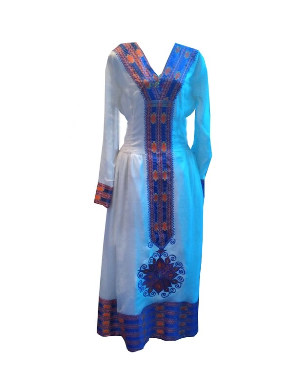 ረዘም ያለ የሀበሻ ልብስ  Ethiopian Traditional Long Dress