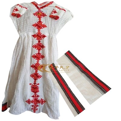 አጓጉል የሀበሻ ቀሚስ Ethiopian Traditional Midi Dress / Designed By ዩቶጲያ Traditional Cloth