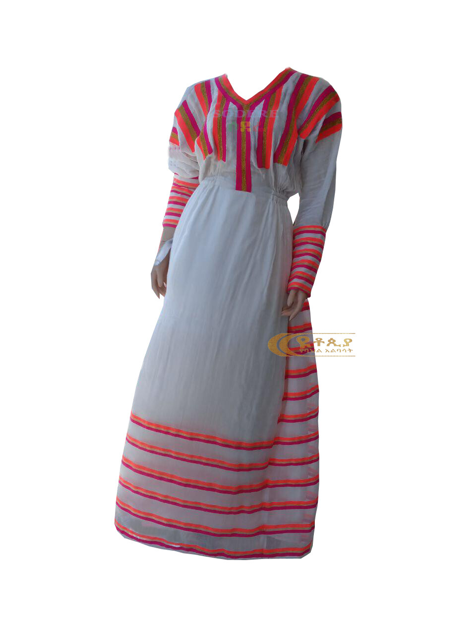 ረዘም ያለ የሀበሻ ቀሚስ Ethiopian Traditional Long Dress / Designed By ዩቶጲያ Traditional Cloth