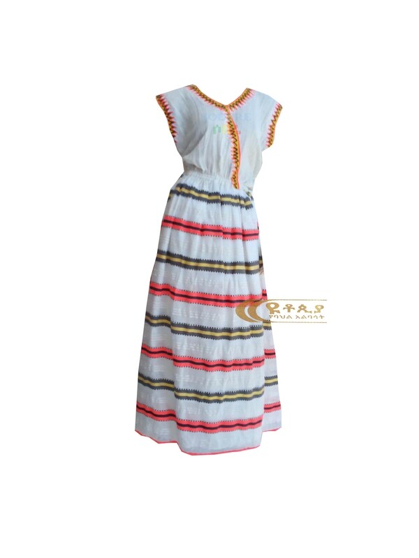 ረዘም ያለ የሀበሻ ቀሚስ  Ethiopian Traditional Long Dress / Designed By ዩቶጲያ Traditional Cloth