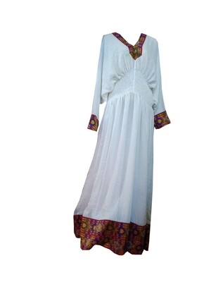 ረዘም ያለ የሀበሻ ልብስ  Ethiopian Traditional Long Dress