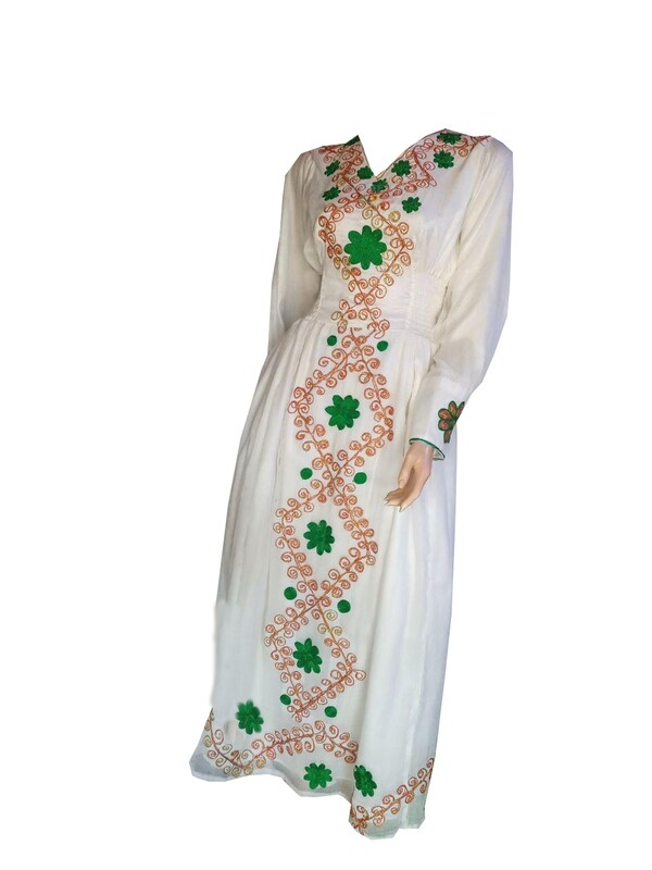ረዘም ያለ የሀበሻ ቀሚስ  Ethiopian Traditional Long Dress