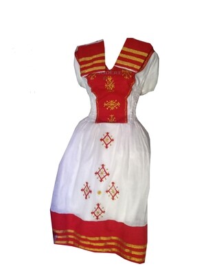 አጠር  ያለ የሀበሻ ቀሚስ  Ethiopian Traditional Short Dress