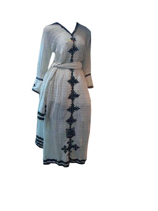 ረዘም ያለ የሀበሻ ልብስ  Ethiopian Traditional Long Dress