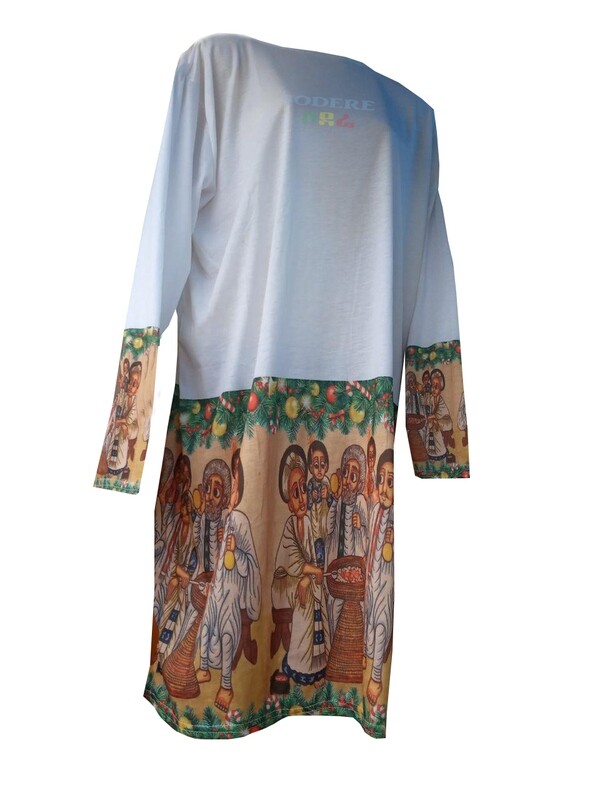 ባህላዊ ስእሎች ያለበት የሴቶች ልብስ/Traditional Painting Girls Cloth