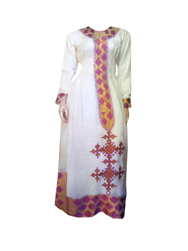 ረዘም ያለ የሀበሻ ቀሚስ  Ethiopian Traditional Long Dress