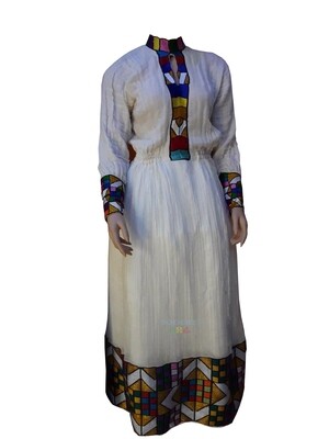 ረዘም ያለ የሀበሻ ቀሚስ  Ethiopian Traditional Long Dress