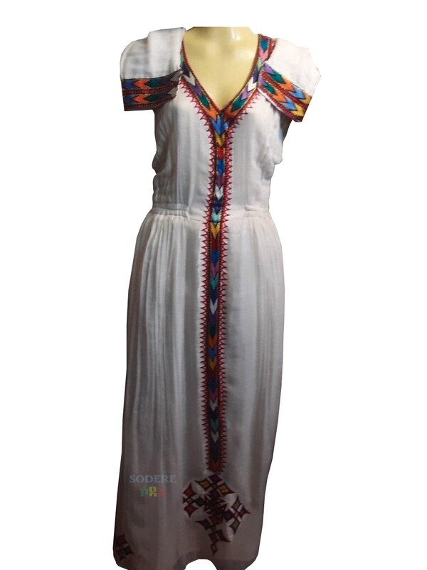 ረዘም ያለ የሀበሻ ቀሚስ  Ethiopian Traditional Long Dress