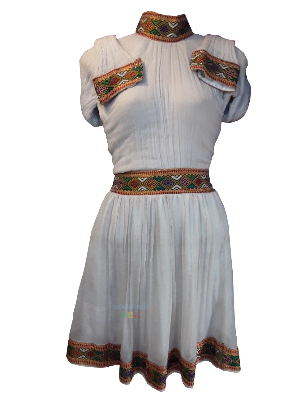 የሀበሻ ቀሚስ Ethiopian Traditional Short Dress