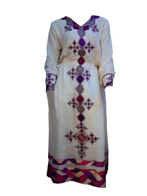ረዘም ያለ የሀበሻ ቀሚስ  Ethiopian Traditional Long Dress