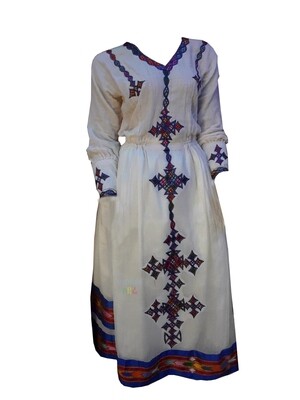 ረዘም ያለ የሀበሻ ቀሚስ  Ethiopian Traditional Long Dress