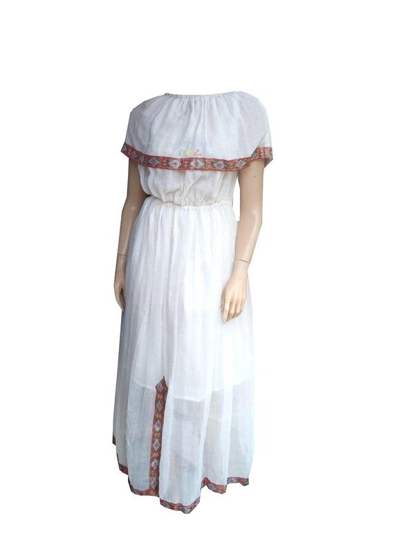ረዘም ያለ የሀበሻ ልብስ  Ethiopian Traditional Long Dress / free size