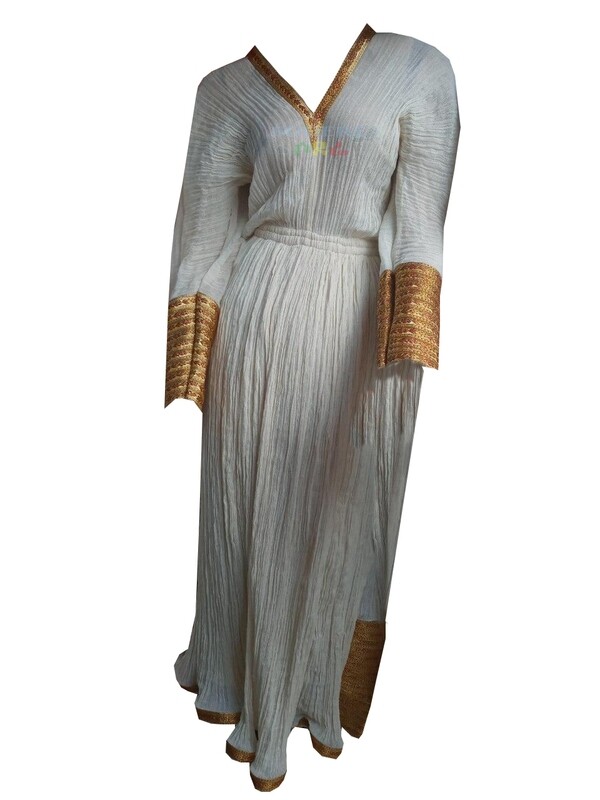 ረዘም ያለ የሀበሻ ቀሚስ  Ethiopian Traditional Long Dress