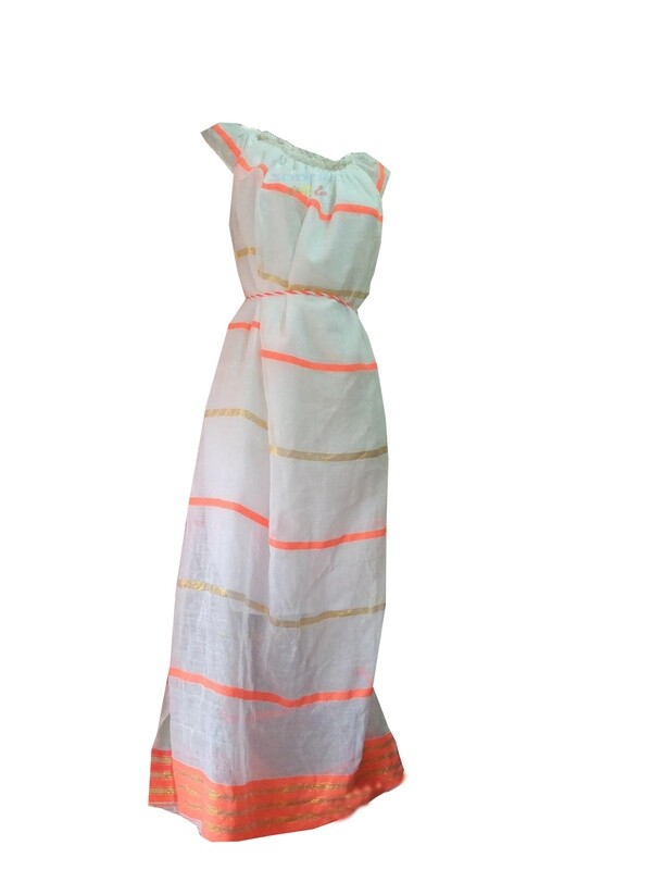 ረዘም ያለ የሀበሻ ልብስ  Ethiopian Traditional Long Dress / free size