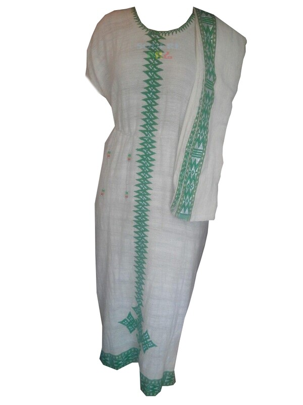 ረዘም ያለ የሀበሻ ቀሚስ  Ethiopian Traditional Long Dress