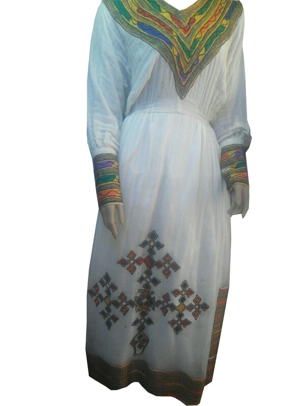 ረዘም ያለ የሀበሻ ቀሚስ  Ethiopian Traditional Long Dress