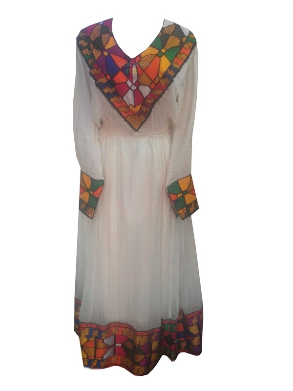 ረዘም ያለ የሀበሻ ቀሚስ  Ethiopian Traditional Long Dress