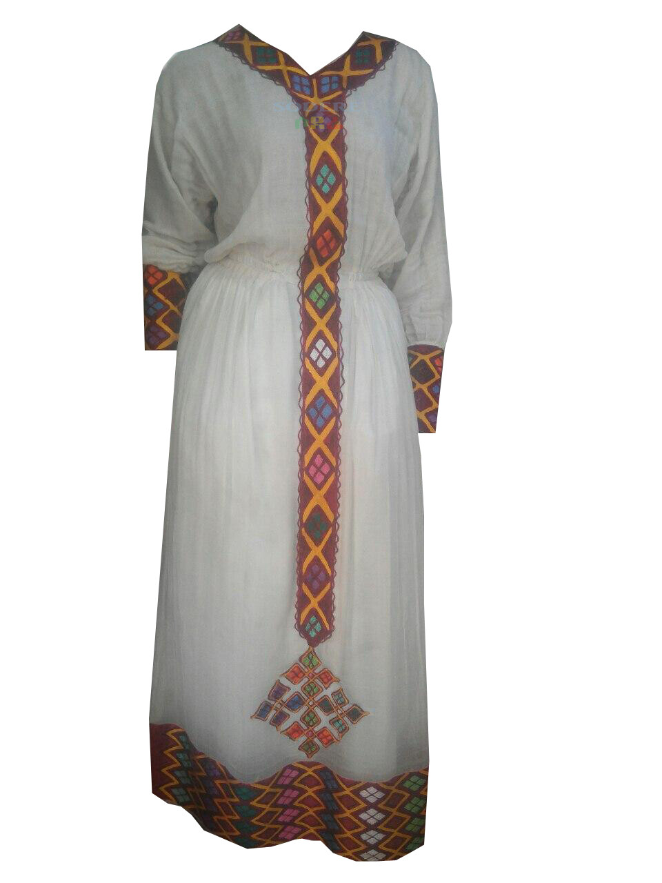ረዘም ያለ የሀበሻ ቀሚስ  Ethiopian Traditional Long Dress