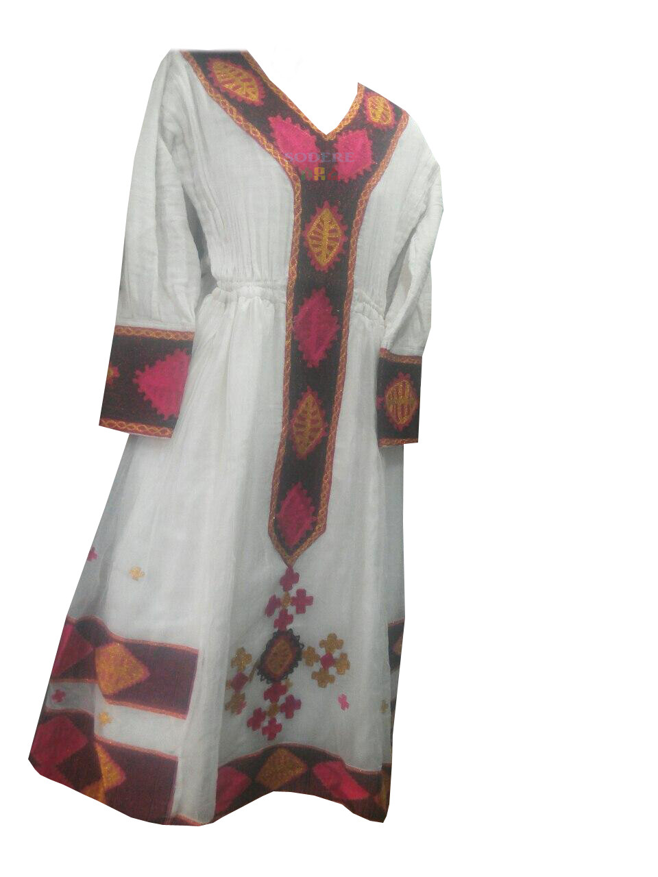አጠር ያለ የሀበሻ ቀሚስ  Ethiopian Traditional Short Dress