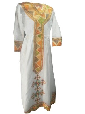 ረዘም ያለ የሀበሻ ቀሚስ  Ethiopian Traditional Long Dress