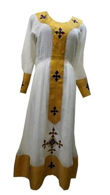 ረዘም ያለ የሀበሻ ቀሚስ  Ethiopian Traditional Long Dress