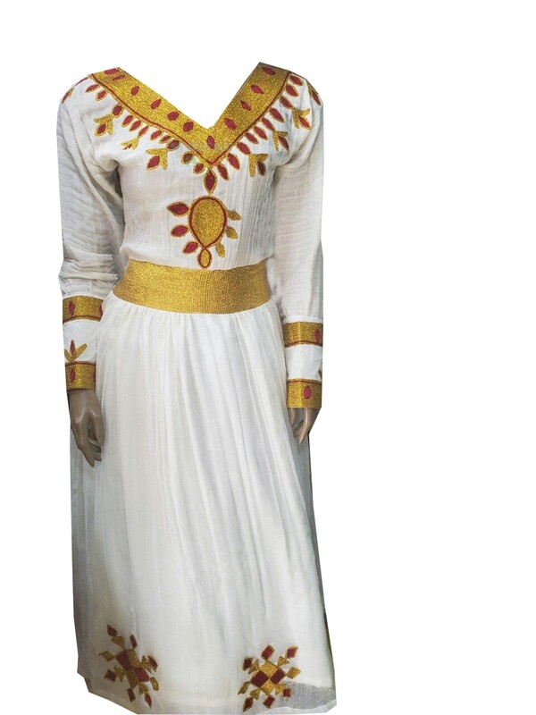 ረዘም ያለ የሀበሻ ቀሚስ  Ethiopian Traditional Long Dress