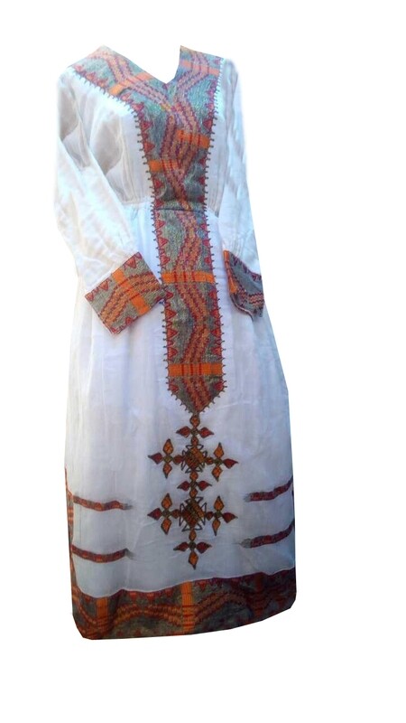 ረዘም ያለ የሀበሻ ቀሚስ  Ethiopian Traditional Long Dress