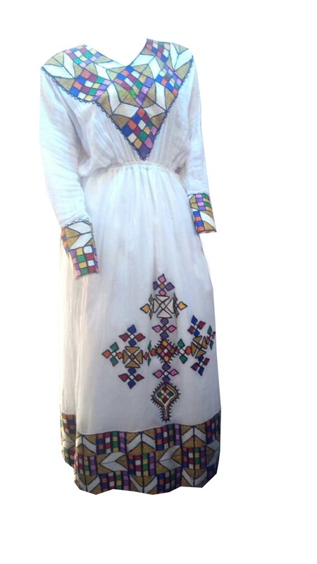 ረዘም ያለ የሀበሻ ቀሚስ  Ethiopian Traditional Long Dress
