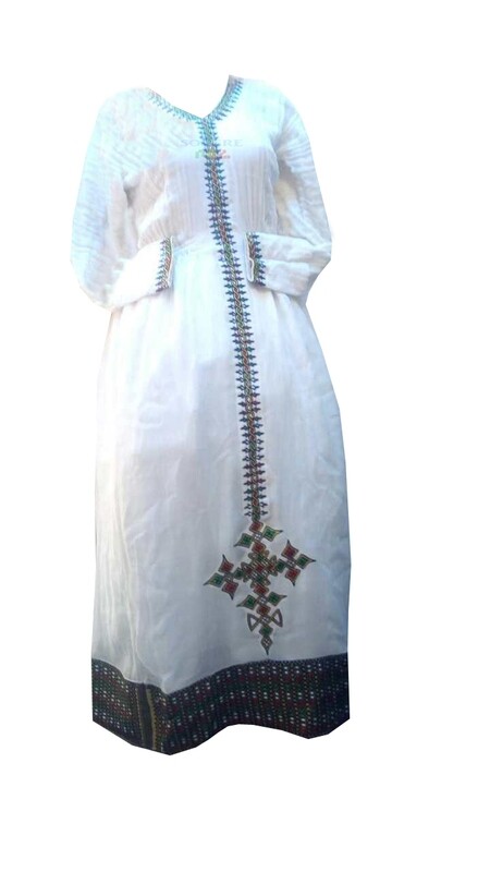 ረዘም ያለ የሀበሻ ቀሚስ  Ethiopian Traditional Long Dress
