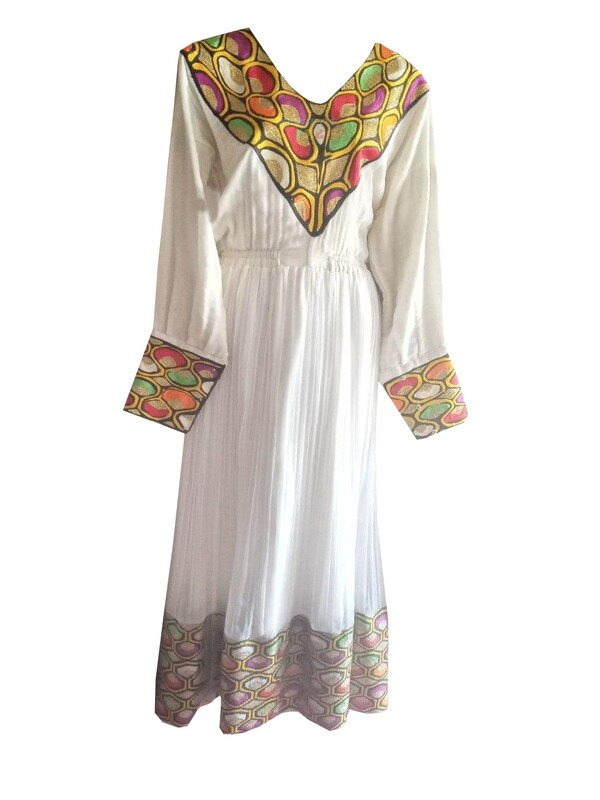 ረዘም ያለ የሀበሻ ቀሚስ  Ethiopian Traditional Long Dress