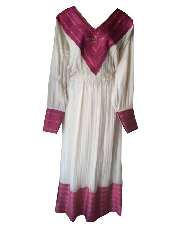 ረዘም ያለ የሀበሻ ቀሚስ  Ethiopian Traditional Long Dress