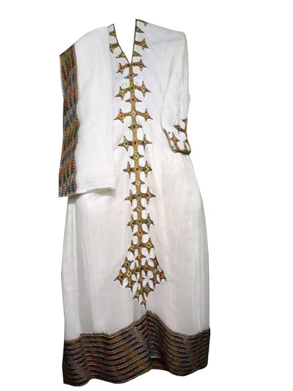 ረዘም ያለ የሀበሻ ቀሚስ  Ethiopian Traditional Long Dress