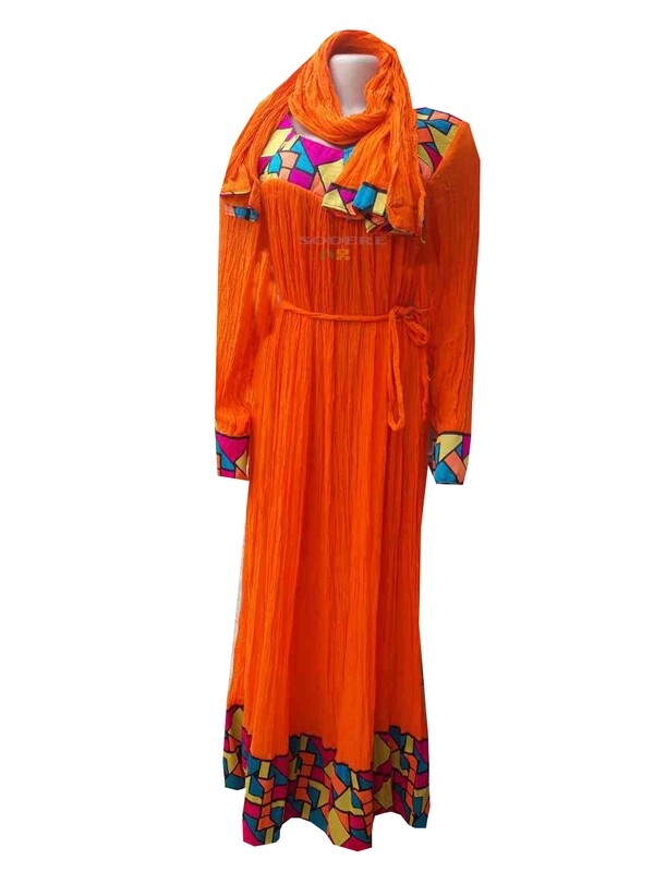 ረዘም ያለ የሀበሻ ቀሚስ  Ethiopian Traditional Long Dress