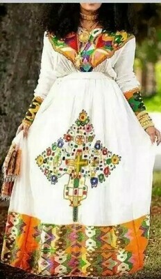 ረዘም ያለ የሀበሻ ቀሚስ  Ethiopian Traditional Long Dress