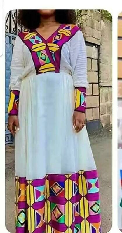 ረዘም ያለ የሀበሻ ቀሚስ  Ethiopian Traditional Long Dress