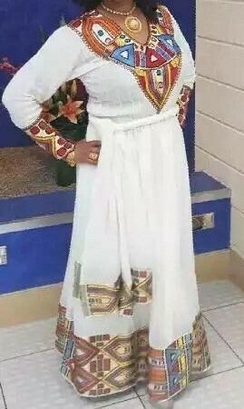 ረዘም ያለ የሀበሻ ቀሚስ  Ethiopian Traditional Long Dress