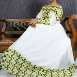 ረዘም ያለ የሀበሻ ቀሚስ  Ethiopian Traditional Long Dress