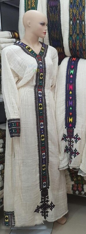 ረዘም ያለ የሀበሻ ቀሚስ  Ethiopian Traditional Long Dress
