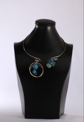 Silver Natural Agate Necklace
