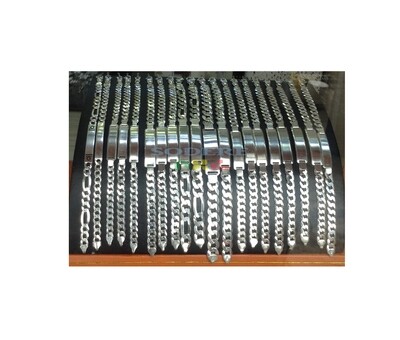 የወንድ የእጅ ብራስሌት ( Silver )