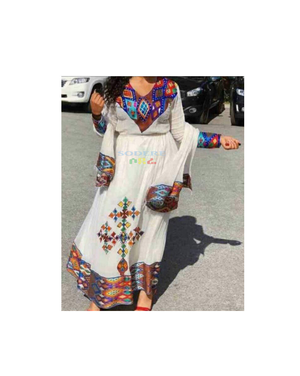 ረዘም ያለ የሀበሻ ቀሚስ  Ethiopian Traditional Long Dress