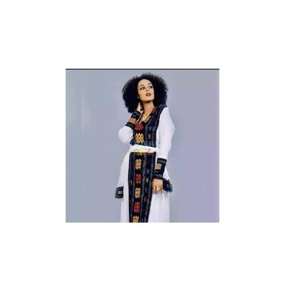 ረዘም ያለ የሀበሻ ቀሚስ  Ethiopian Traditional Long Dress