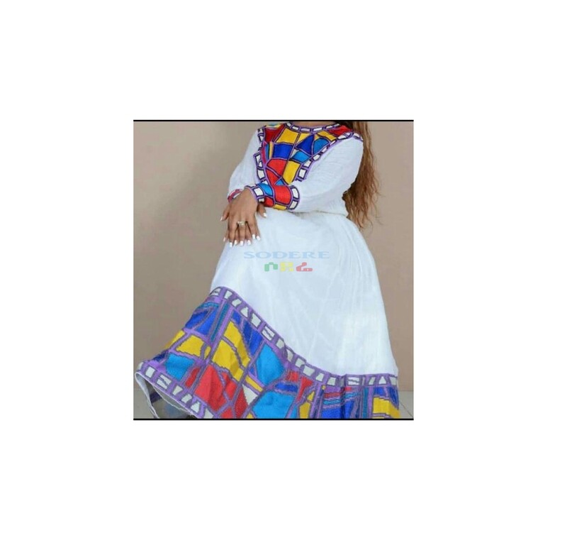ረዘም ያለ የሀበሻ ቀሚስ  Ethiopian Traditional Long Dress