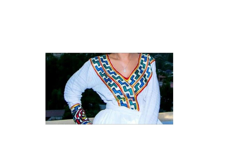 ረዘም ያለ የሀበሻ ቀሚስ  Ethiopian Traditional Long Dress