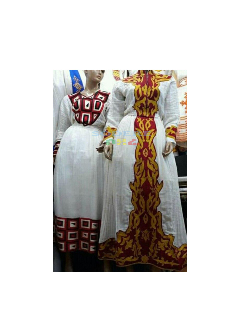 ረዘም ያለ የሀበሻ ቀሚስ  Ethiopian Traditional Long Dress