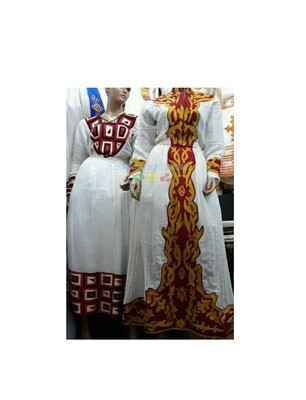 ረዘም ያለ የሀበሻ ቀሚስ  Ethiopian Traditional Long Dress