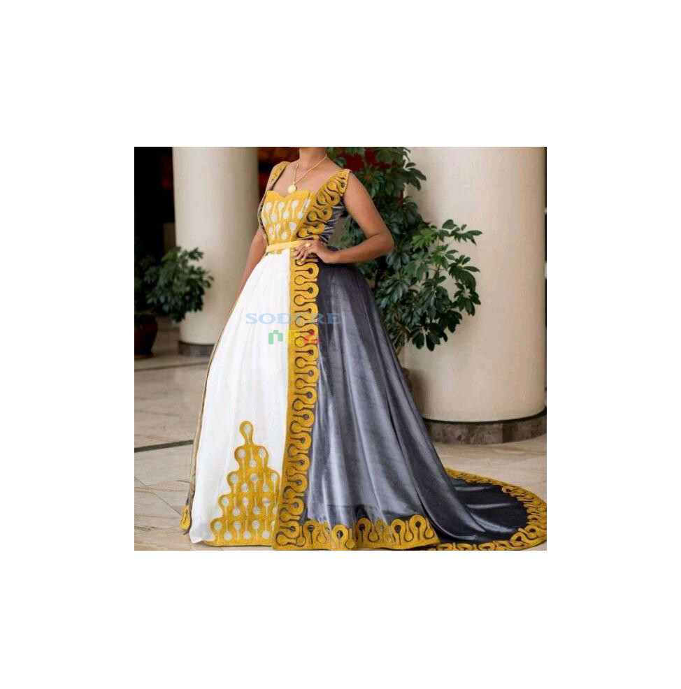 ረዘም ያለ የሀበሻ ቀሚስ  Ethiopian Traditional Long Dress
