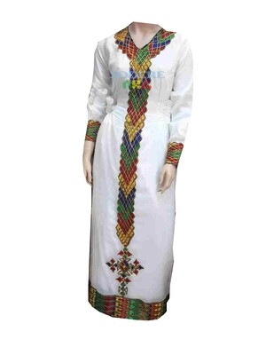 ረዘም ያለ የሀበሻ ቀሚስ  Ethiopian Traditional Long Dress
